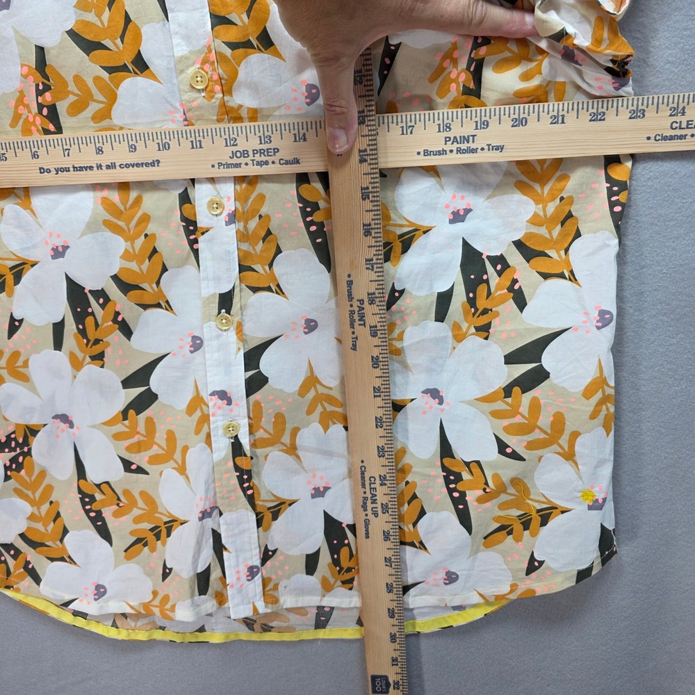 Descendant of Thieves Floral Shirt Mens XL Gold White Beach Preppy Hipster - Picture 12 of 13